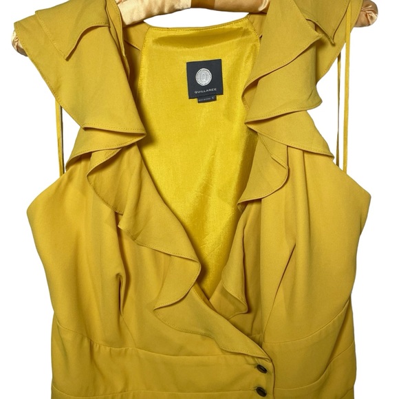 Quillaree Bhldn Yellow ruffle wrap “Macaron shoppe”dress sz 12 - Picture 4 of 12